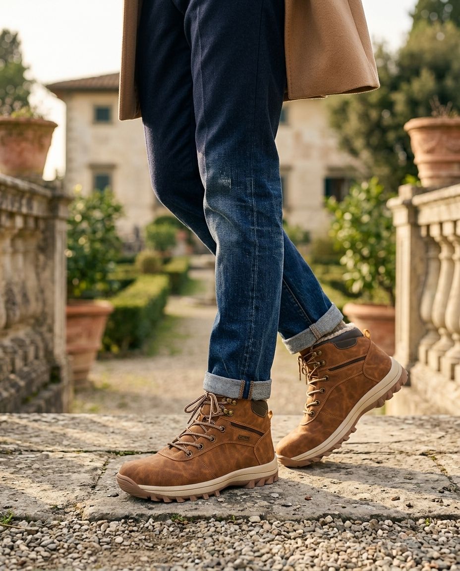 Wesley | Men's Fleece-Lined Lace-Up Walking Boots