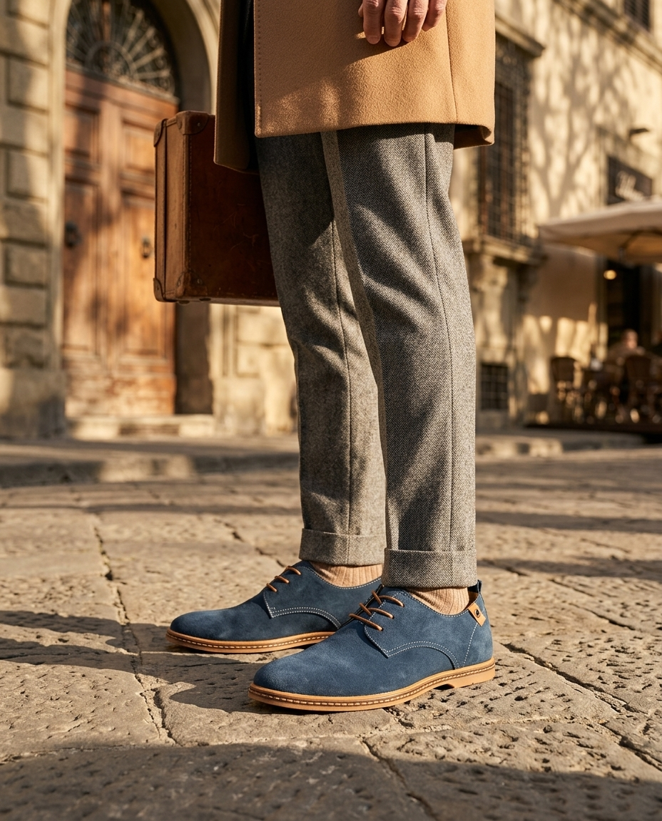 Ulysses | Men's Suede Lace-Up Derby Shoes