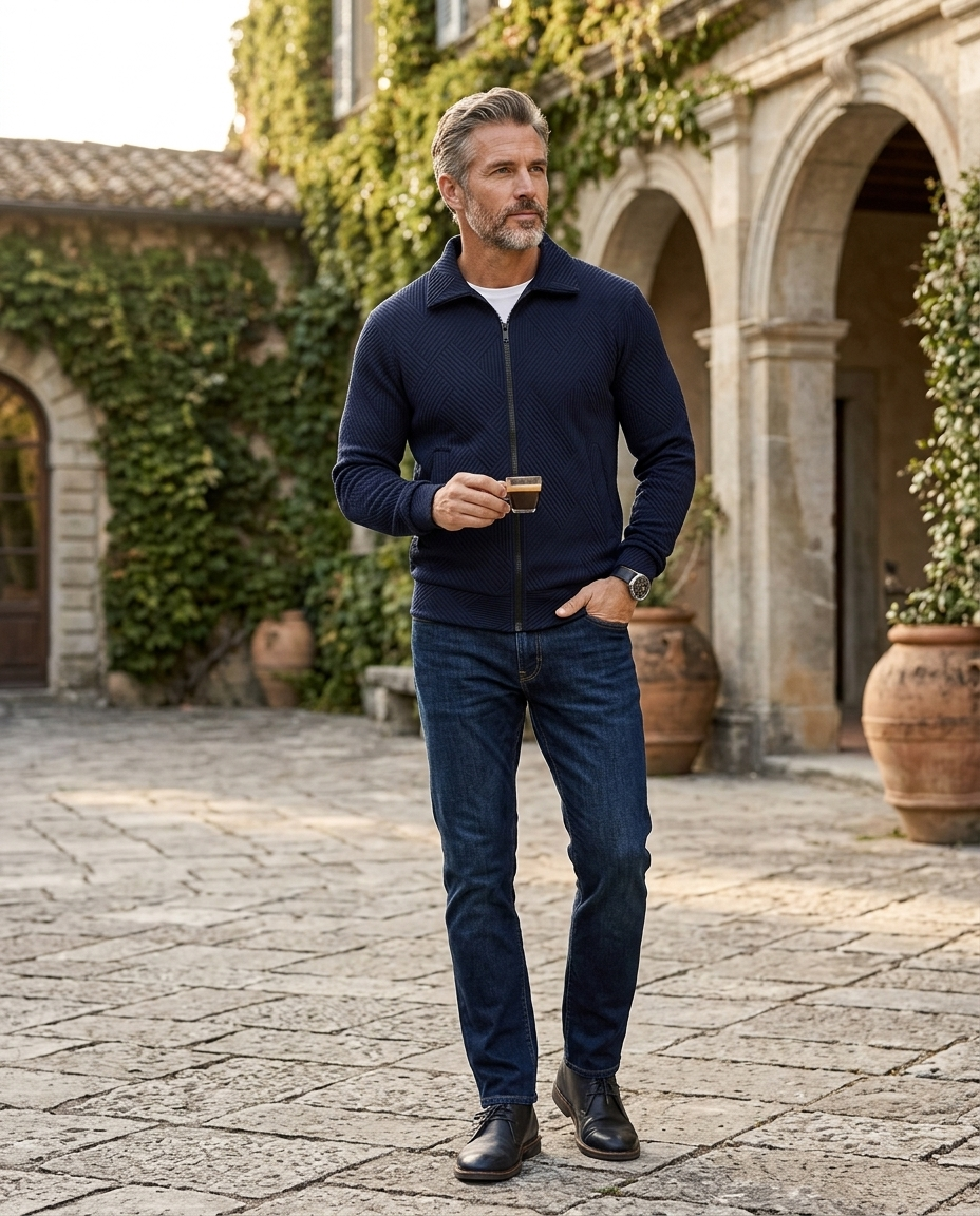 Lucius | Men's Ribbed Zip-Through Cardigan
