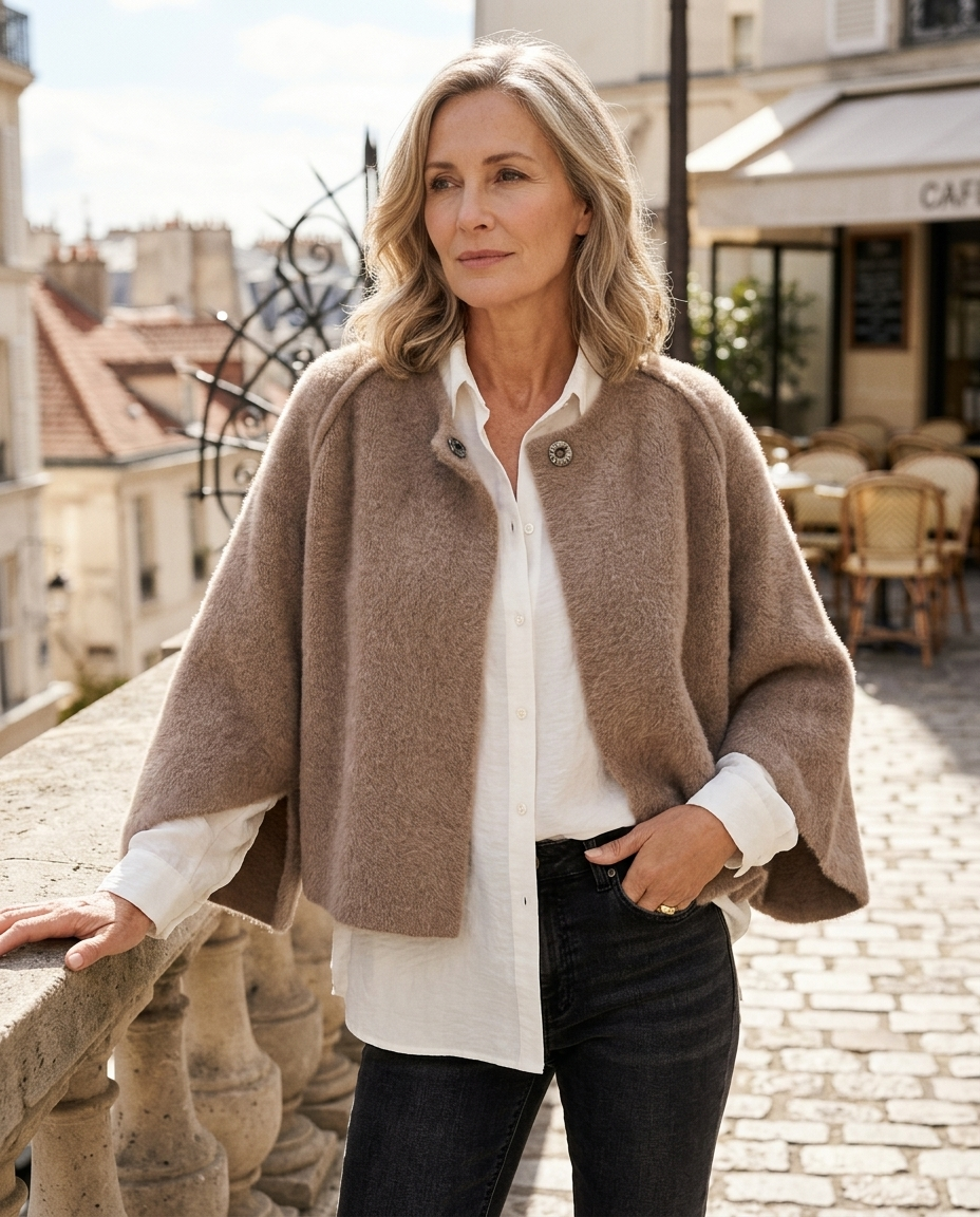 Kassia | Women's Elegant Round-Neck Longline Coat