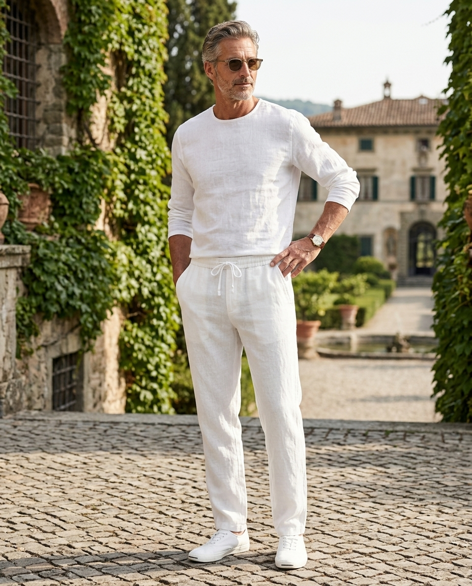 Desmond | Men's Linen Elastic-Waist Summer Trousers