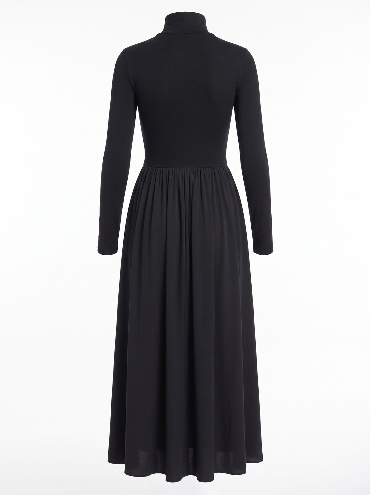 Patricia | Women's Turtleneck Fit-and-Flare Maxi Dress back