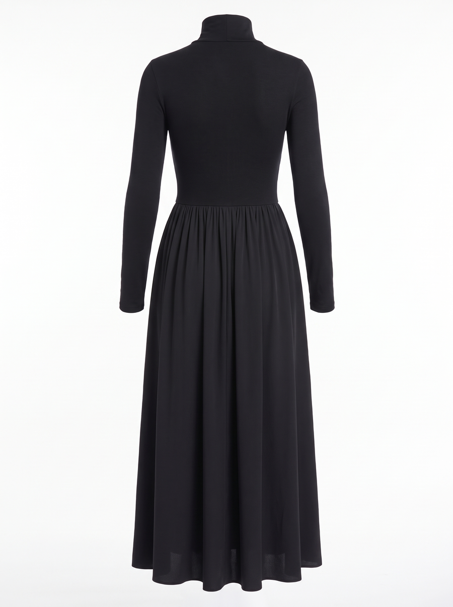 Patricia | Women's Turtleneck Fit-and-Flare Maxi Dress back