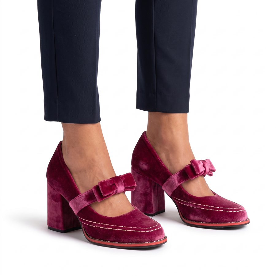 Opal-Renata Women's Velvet Block-Heel Penny Loafers hero