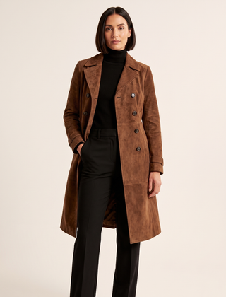 Marisa | Women's Longline Double-Breasted Tailored Trench Coat