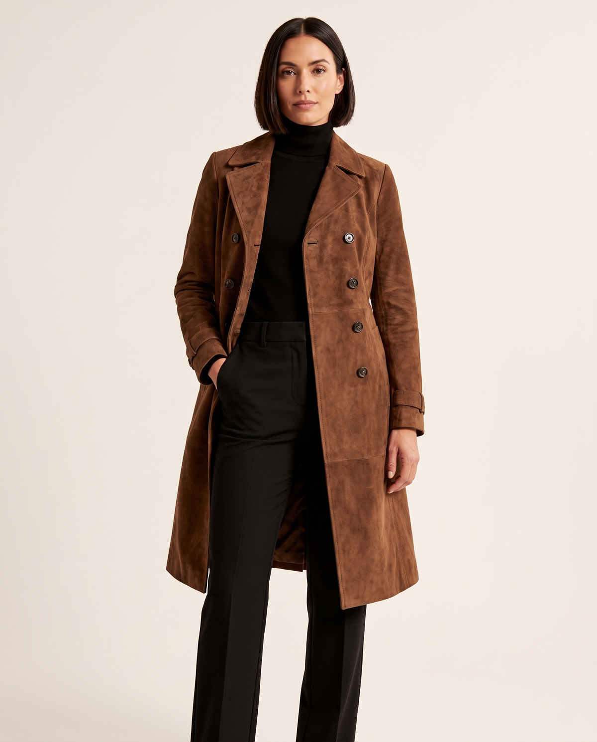 Marisa | Women's Longline Double-Breasted Tailored Trench Coat