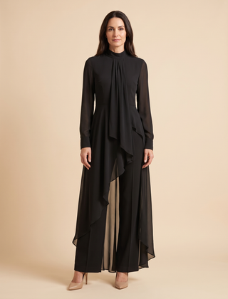 Juliette | Women's Chiffon Overlay Tunic and Wide-Leg Trouser Set