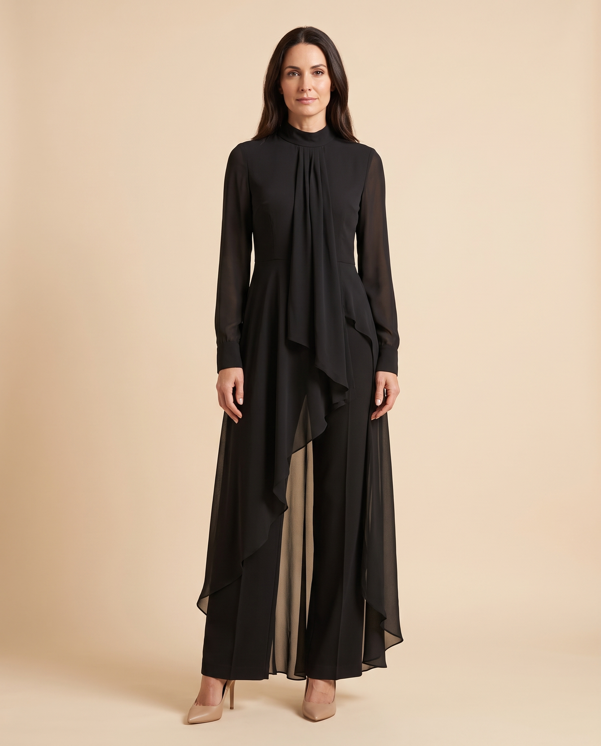 Juliette | Women's Chiffon Overlay Tunic and Wide-Leg Trouser Set