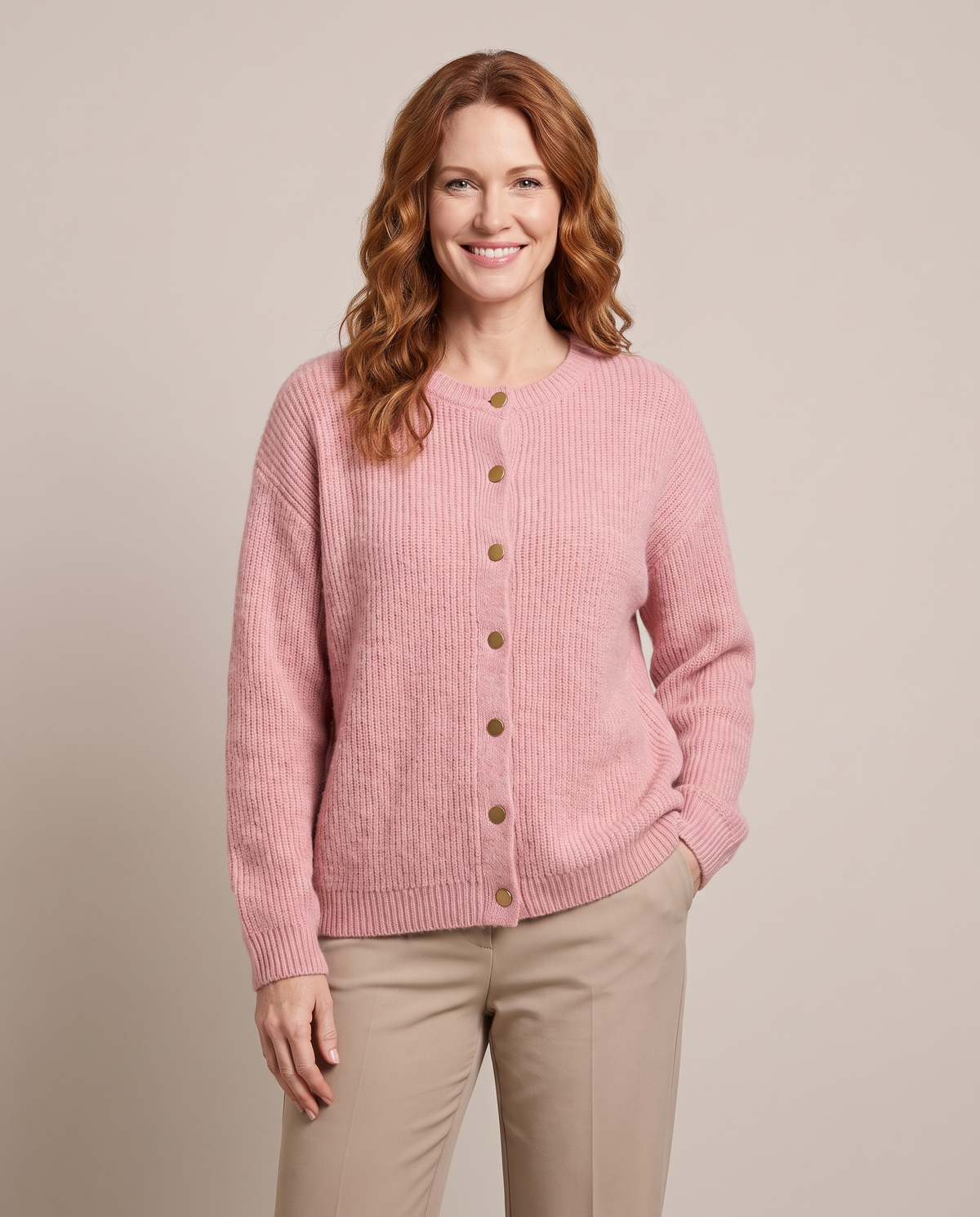 Noemi | Women's Button-Front Crew Neck Cardigan