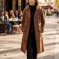 Marisa | Women's Longline Double-Breasted Tailored Trench Coat