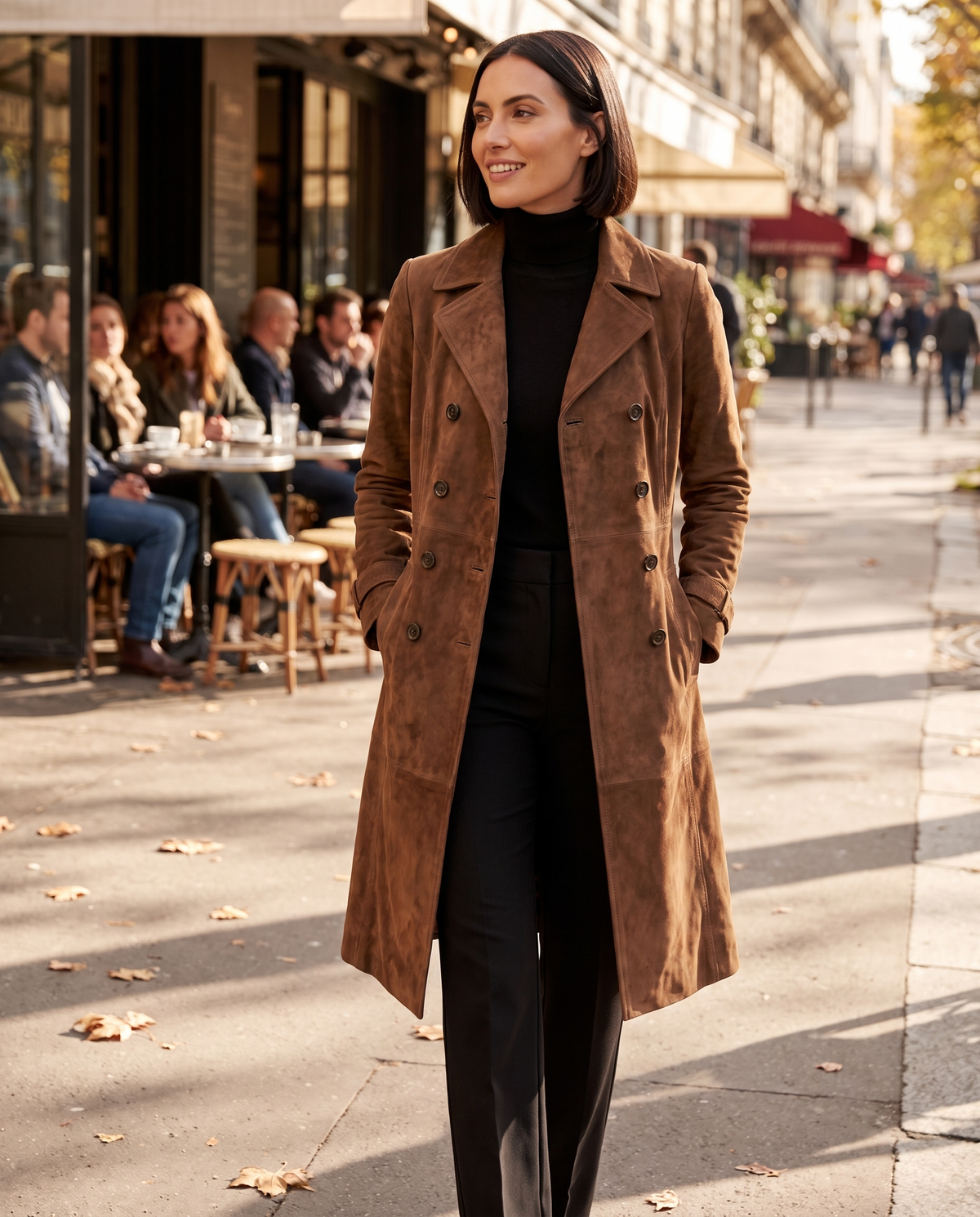 Marisa | Women's Longline Double-Breasted Tailored Trench Coat
