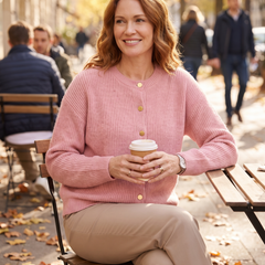 Noemi | Women's Button-Front Crew Neck Cardigan