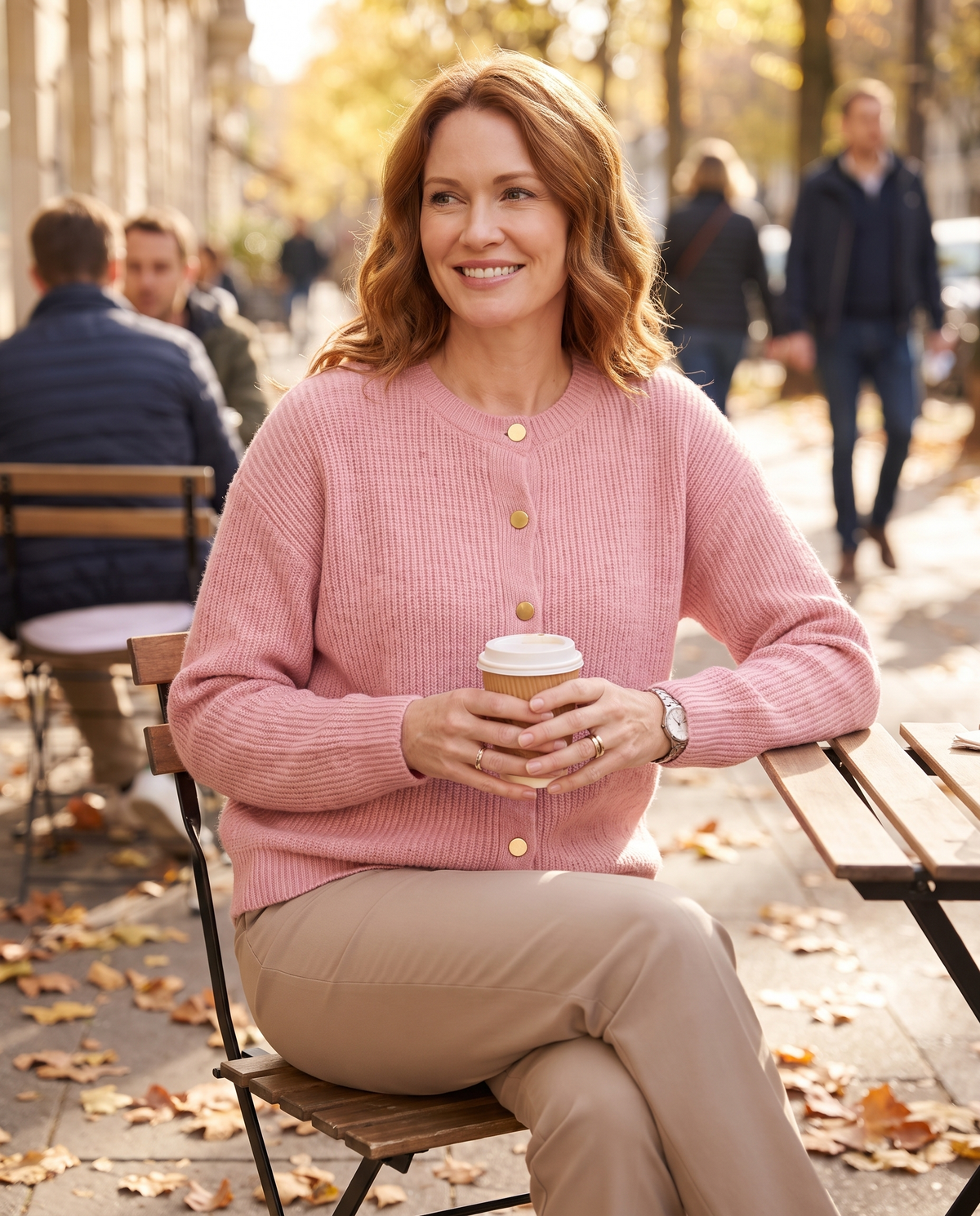 Noemi | Women's Button-Front Crew Neck Cardigan