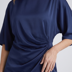 Paige | Women's Satin-Feel Draped Top and Wide-Leg Trouser Set