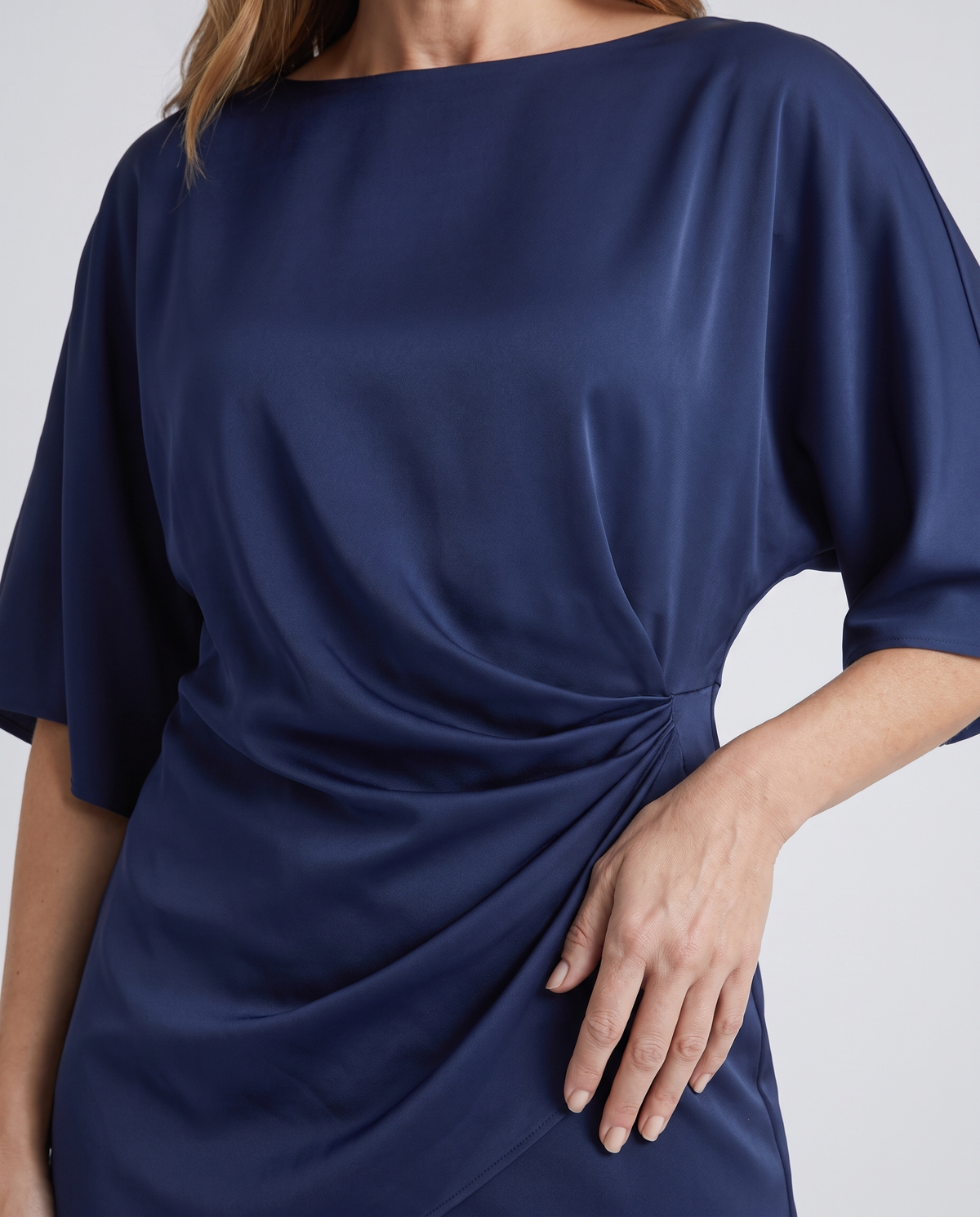 Paige | Women's Satin-Feel Draped Top and Wide-Leg Trouser Set