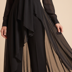Juliette | Women's Chiffon Overlay Tunic and Wide-Leg Trouser Set