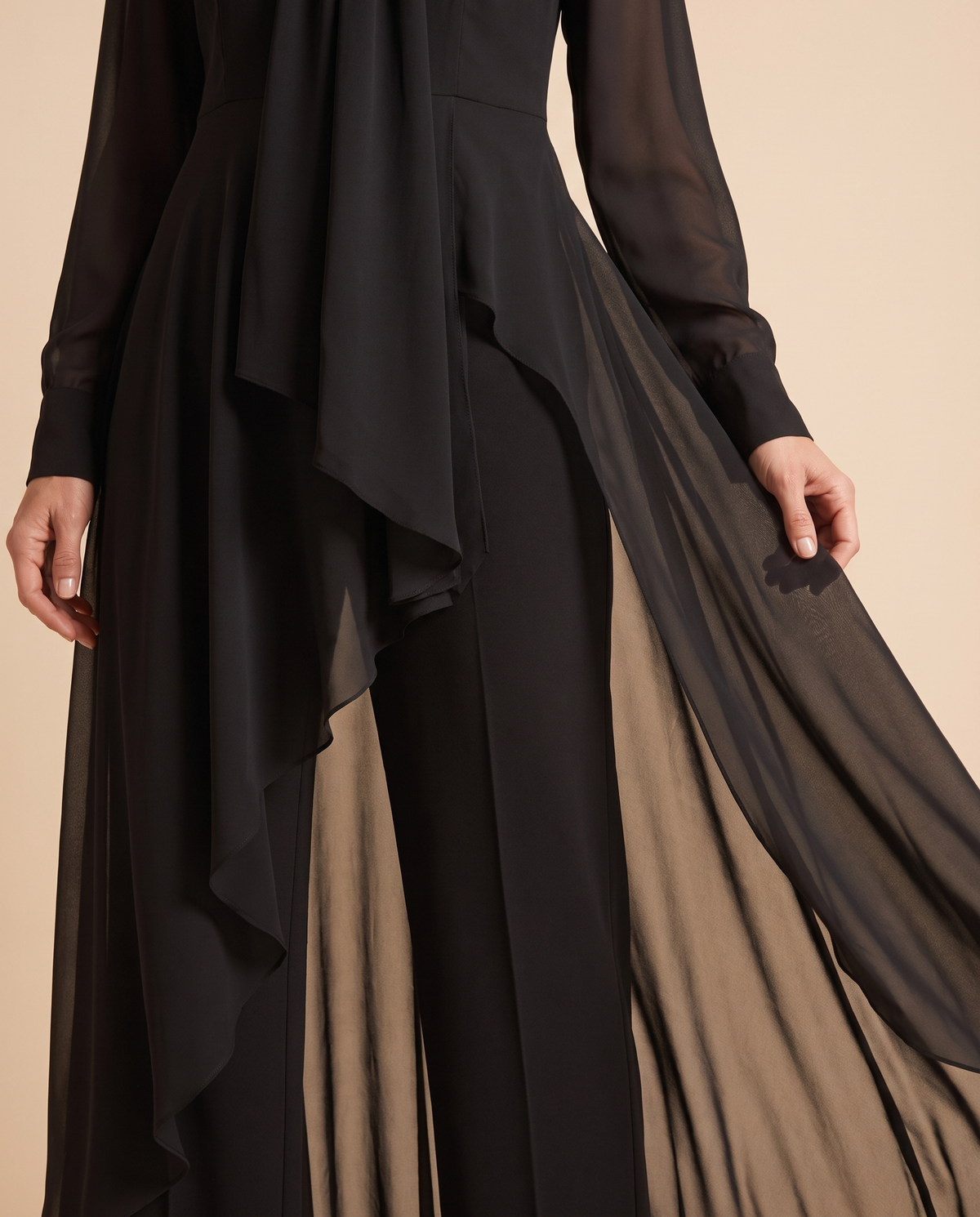 Juliette | Women's Chiffon Overlay Tunic and Wide-Leg Trouser Set