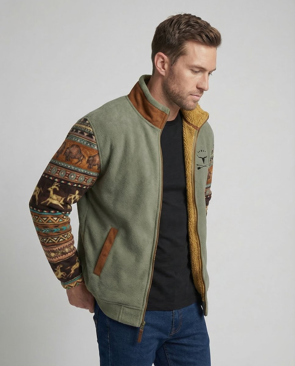 Sierra | Women's Sherpa-Lined Aztec Print Zip-Up Fleece Jacket