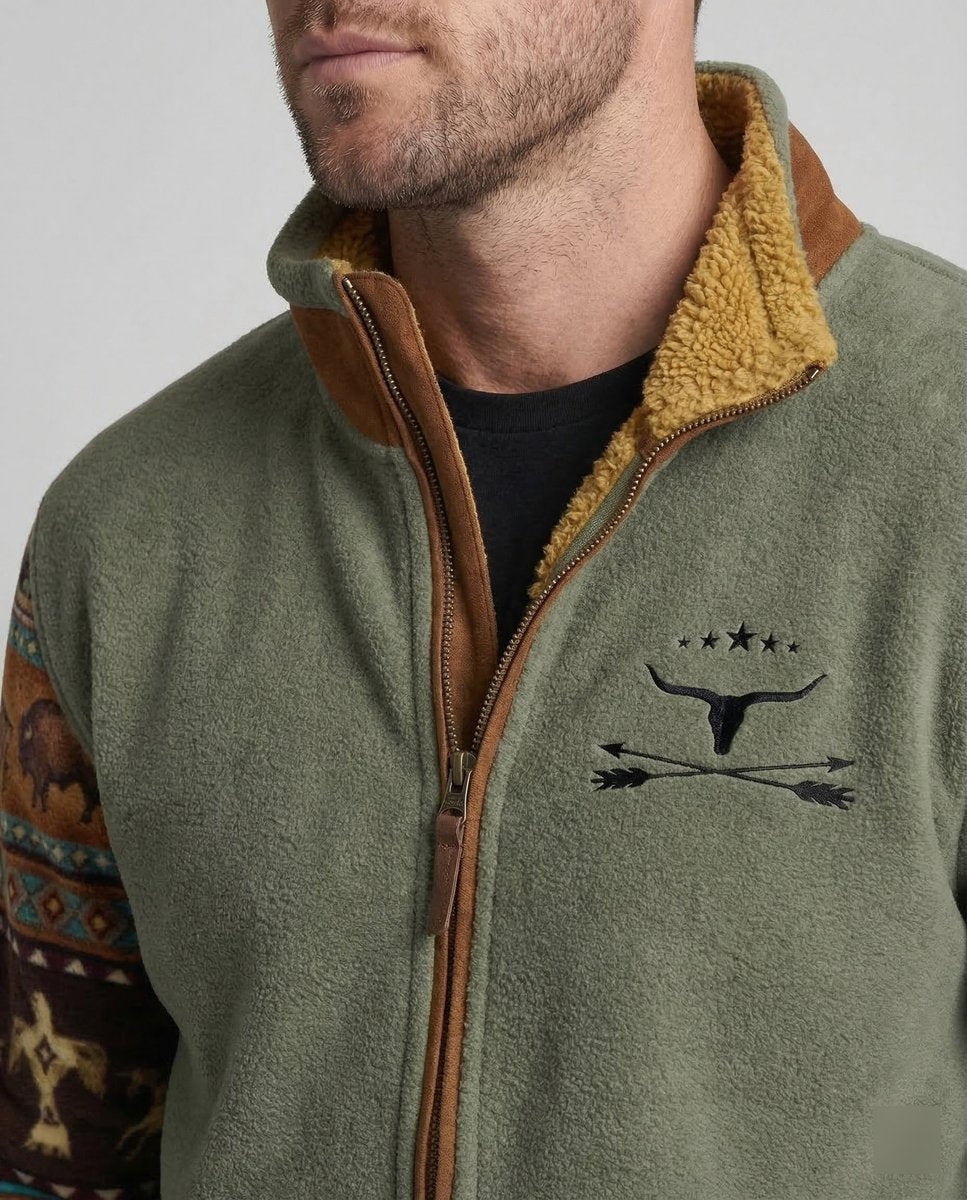 Sierra | Women's Sherpa-Lined Aztec Print Zip-Up Fleece Jacket