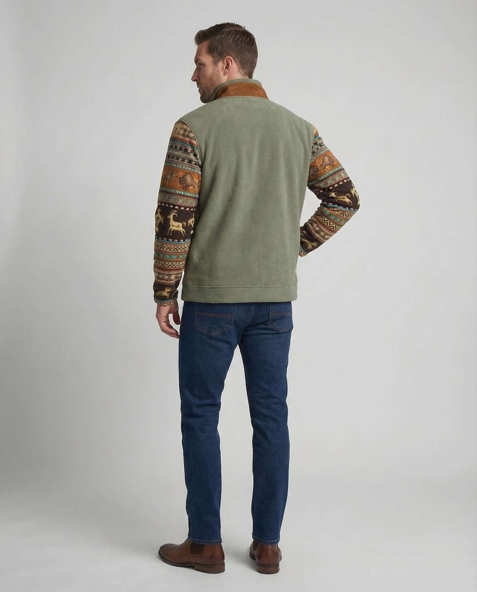 Sierra | Women's Sherpa-Lined Aztec Print Zip-Up Fleece Jacket