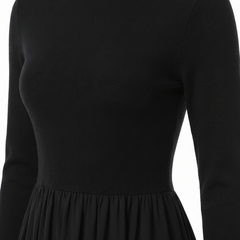 Patricia | Women's Turtleneck Fit-and-Flare Maxi Dress detail