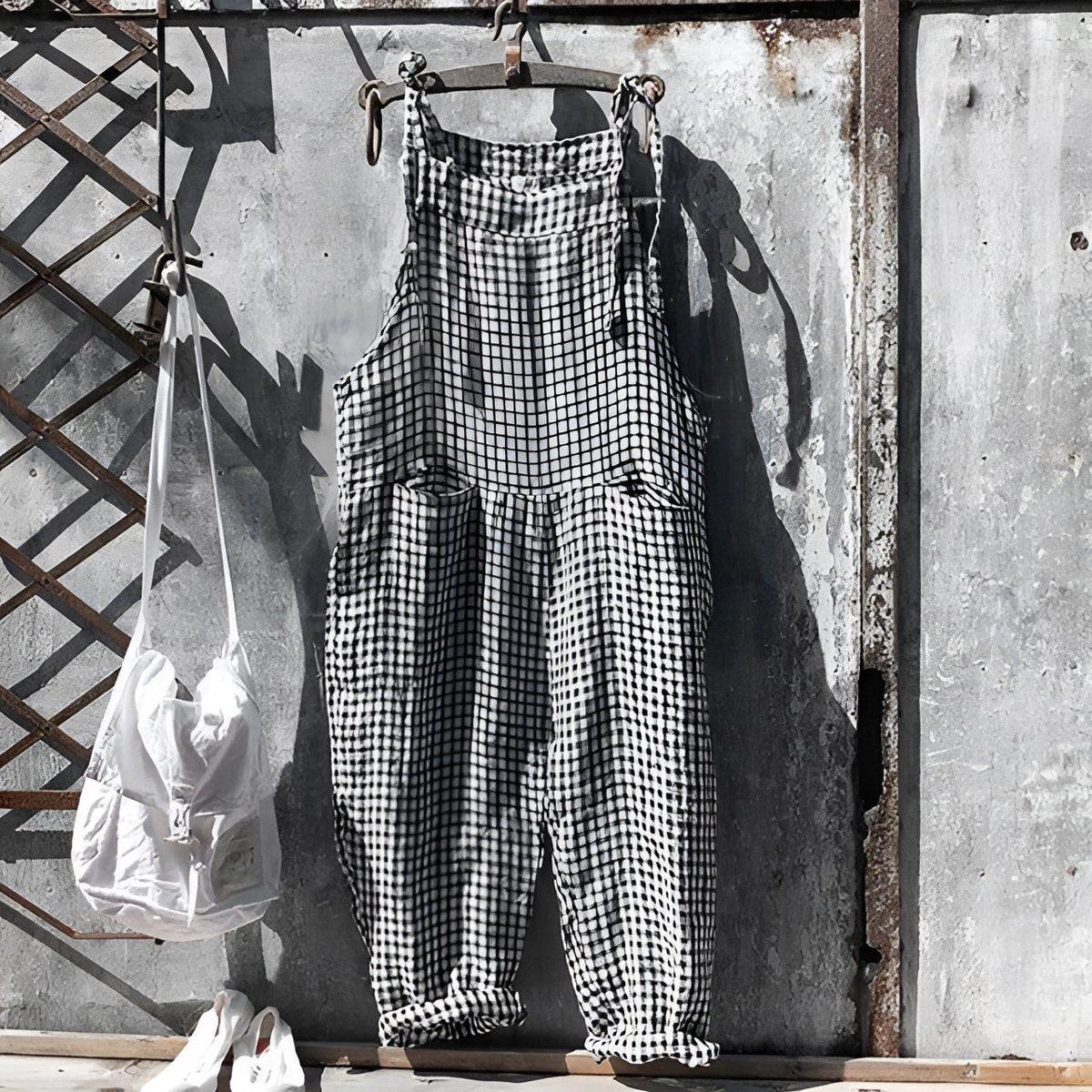Rosie | Women's Vintage Striped Loose-Fit Dungaree Overall