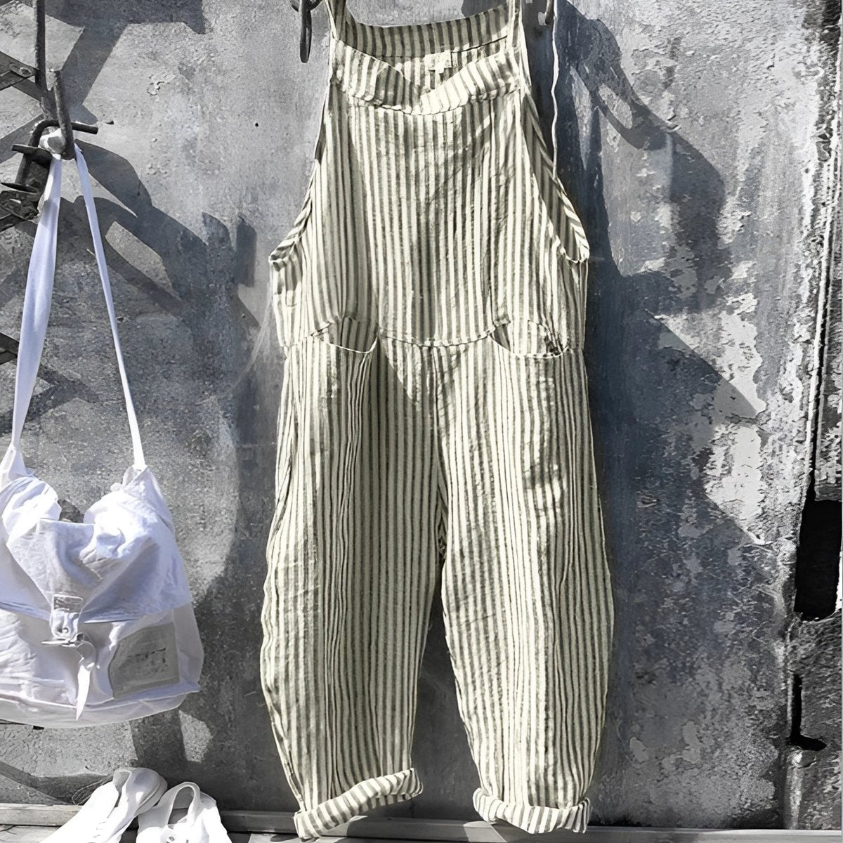 Rosie | Women's Vintage Striped Loose-Fit Dungaree Overall