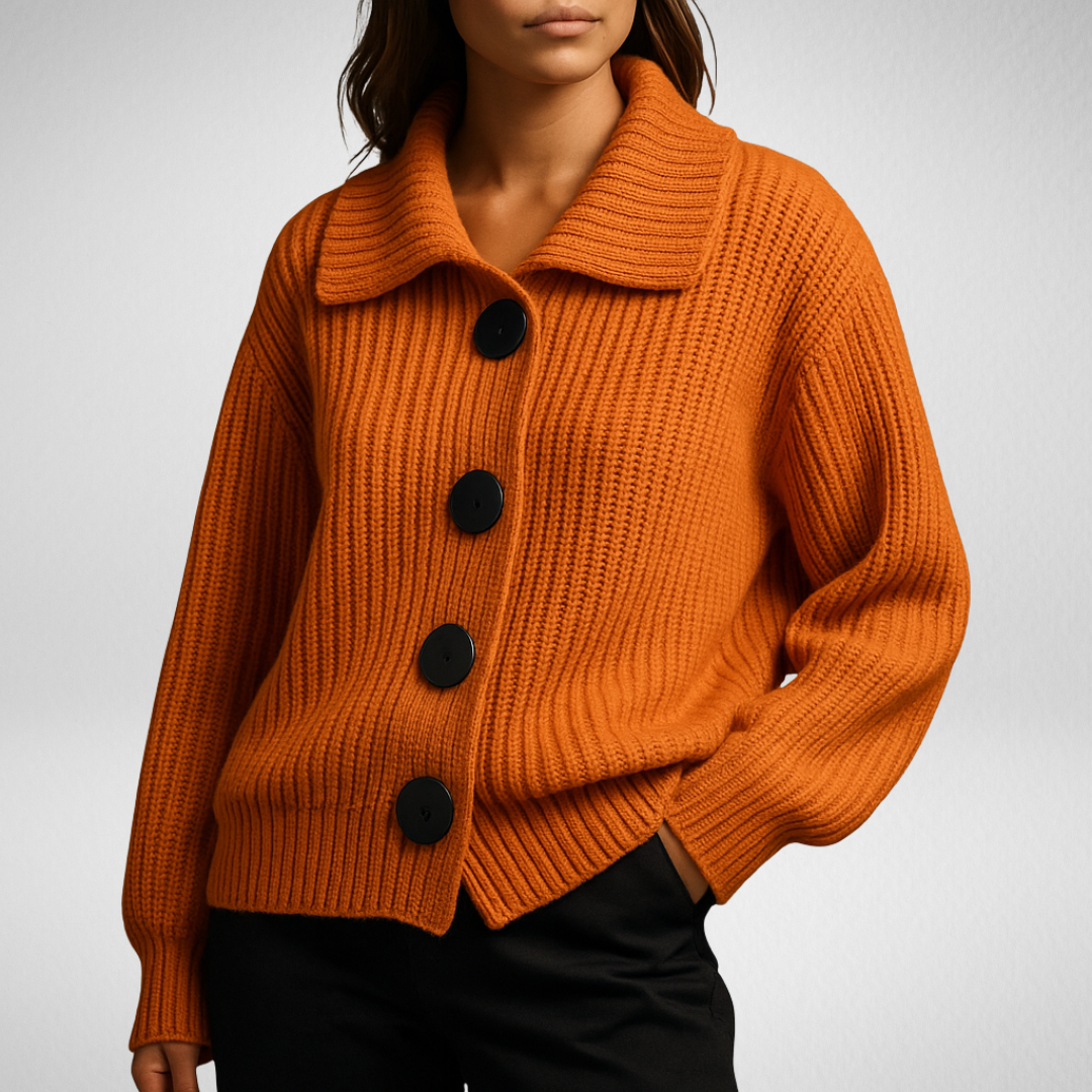 Penelope | Women's Oversized Button-Front Ribbed Cardigan