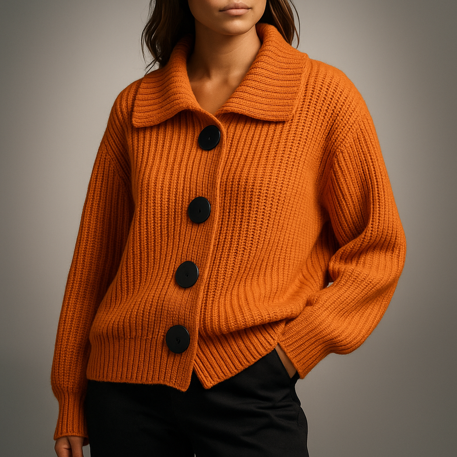 Penelope | Women's Oversized Button-Front Ribbed Cardigan