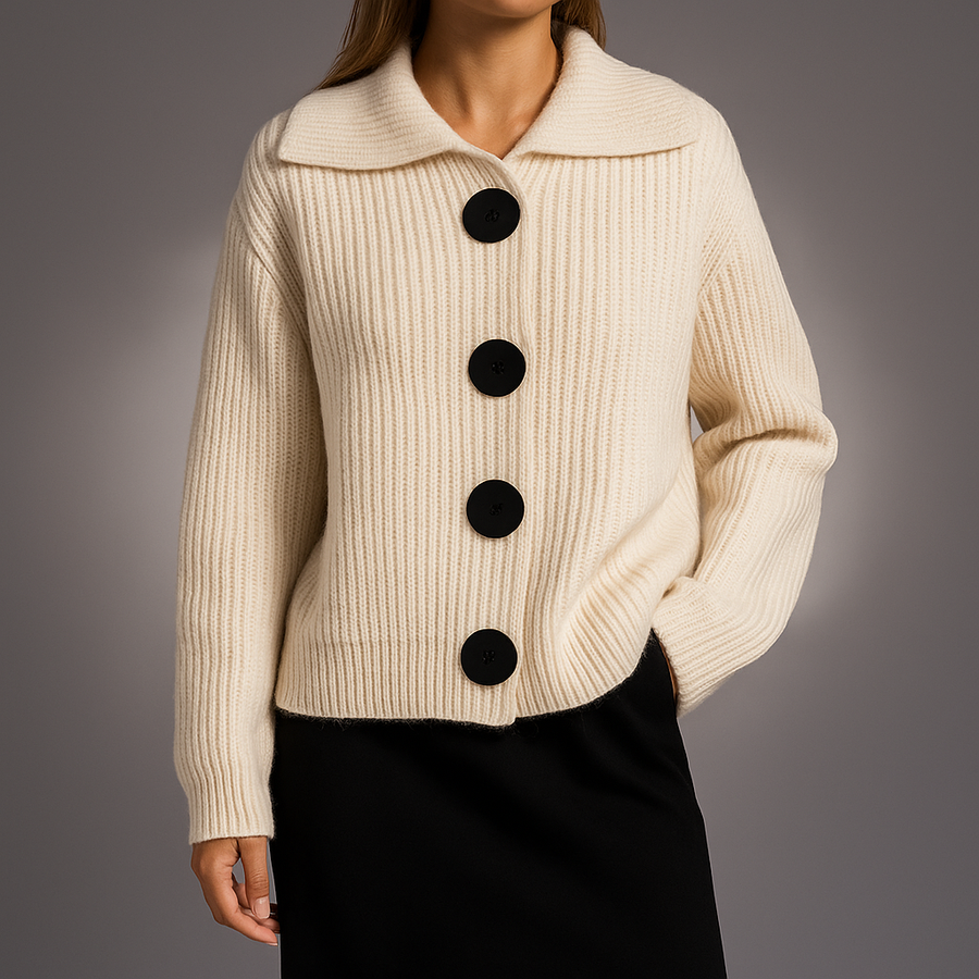 Penelope | Women's Oversized Button-Front Ribbed Cardigan