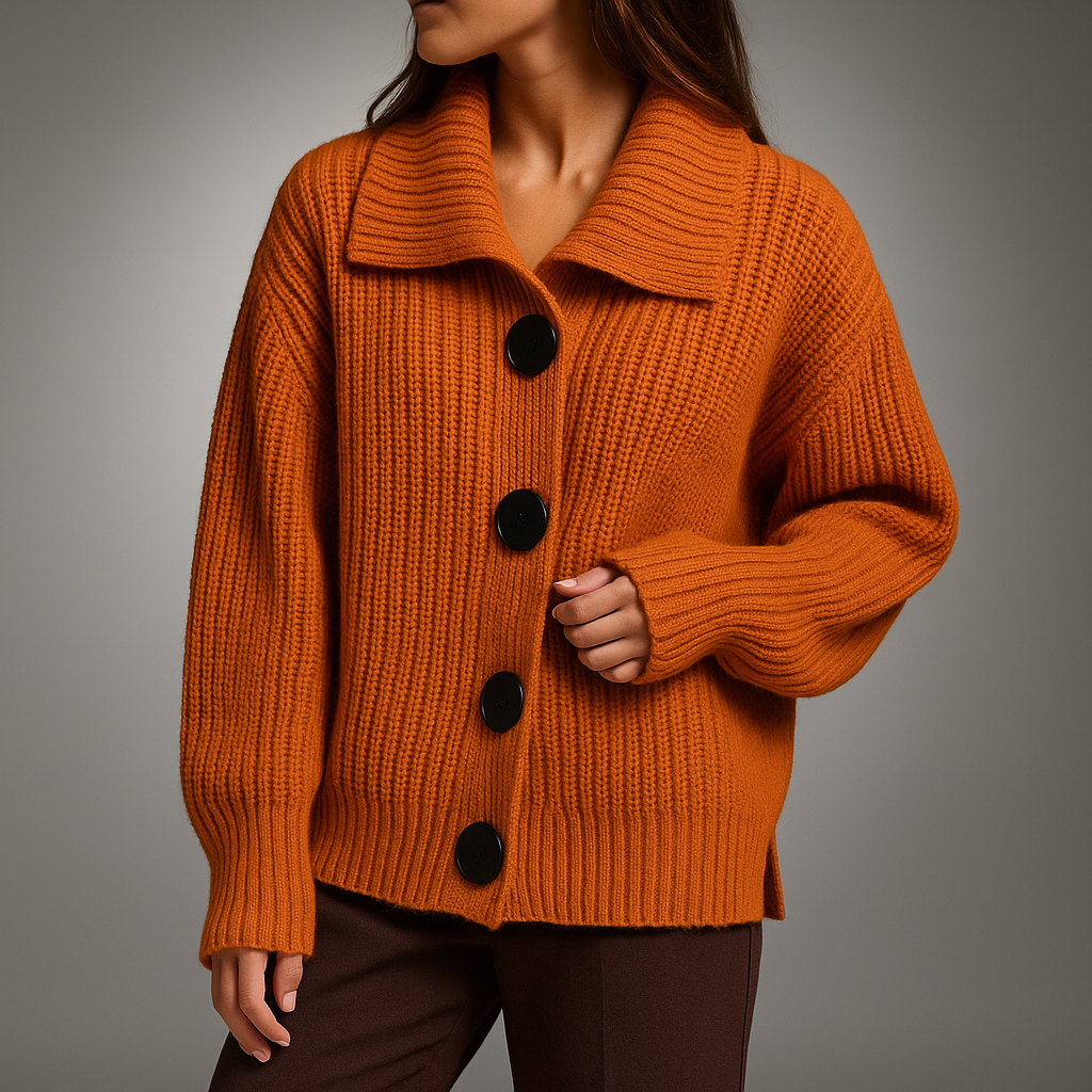 Penelope | Women's Oversized Button-Front Ribbed Cardigan