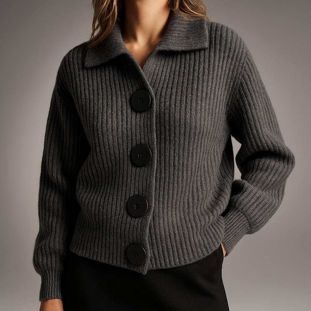 Penelope | Women's Oversized Button-Front Ribbed Cardigan