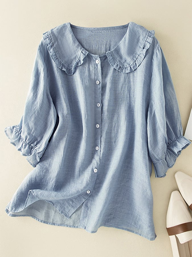 Winifred | Women's Peter Pan Collar Button Front Blouse