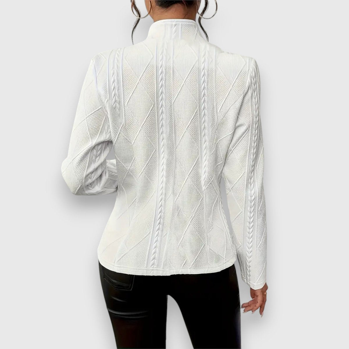 Elena | Women's Cable-Knit Mock-Neck Jumper
