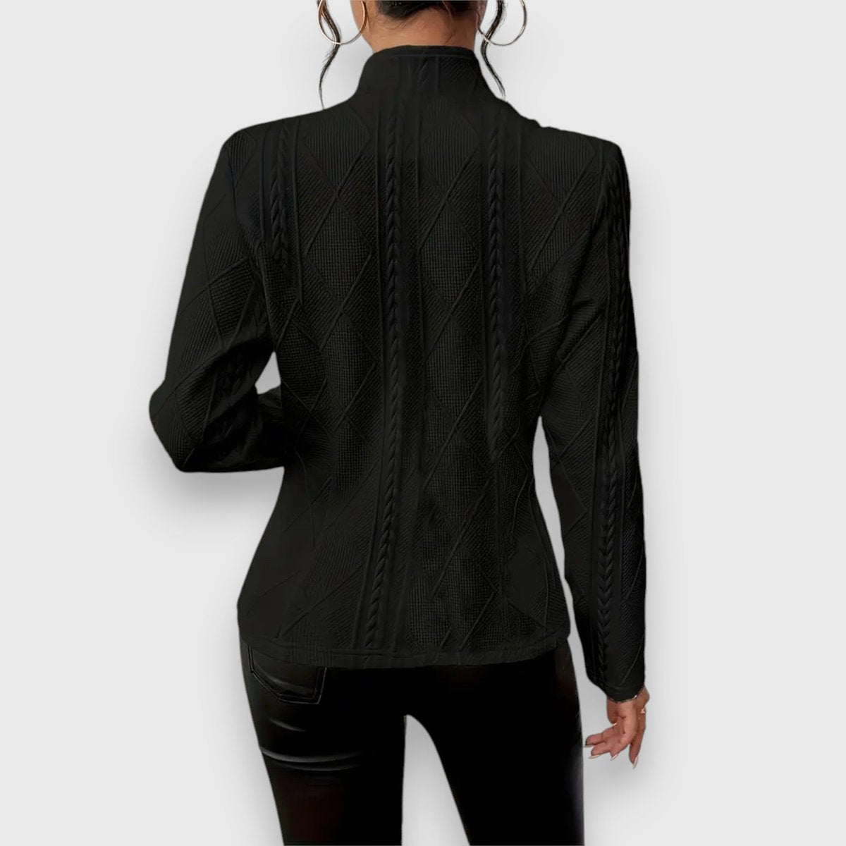 Elena | Women's Cable-Knit Mock-Neck Jumper