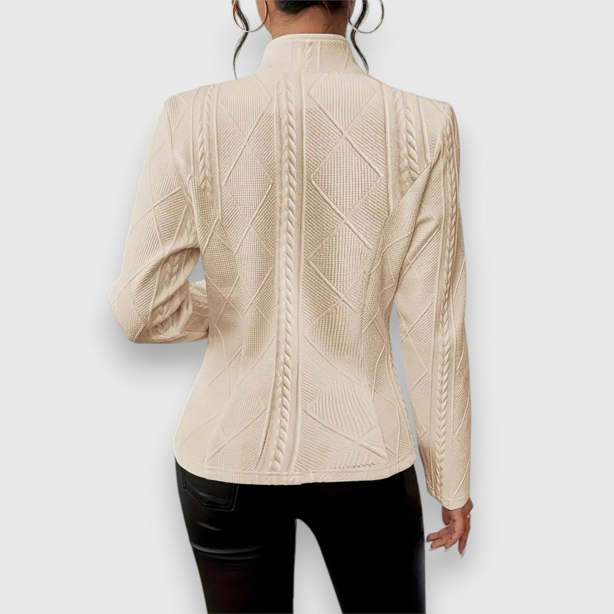 Elena | Women's Cable-Knit Mock-Neck Jumper