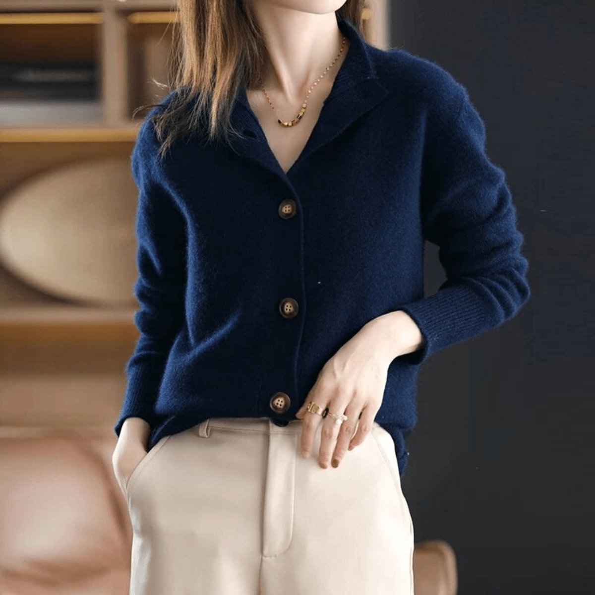 Grace | Women's Cashmere Knit Button-Up Cardigan