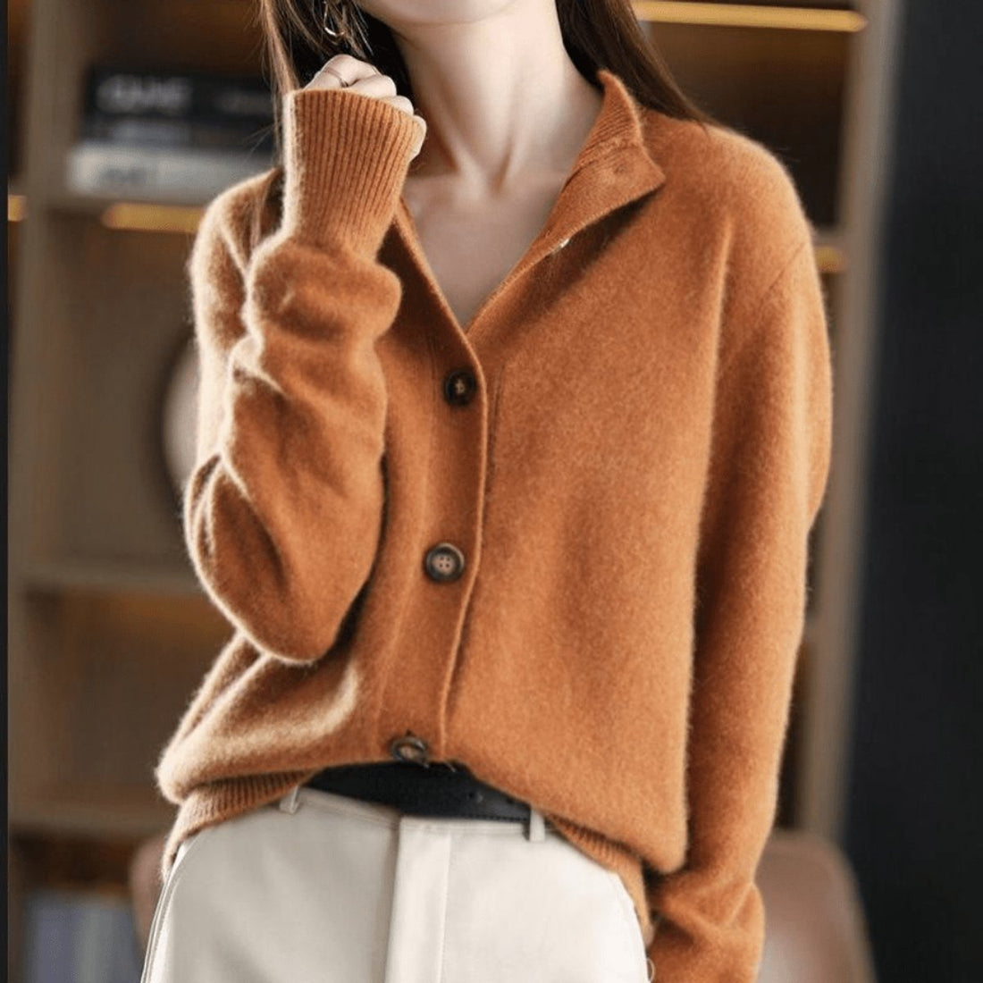 Grace | Women's Cashmere Knit Button-Up Cardigan
