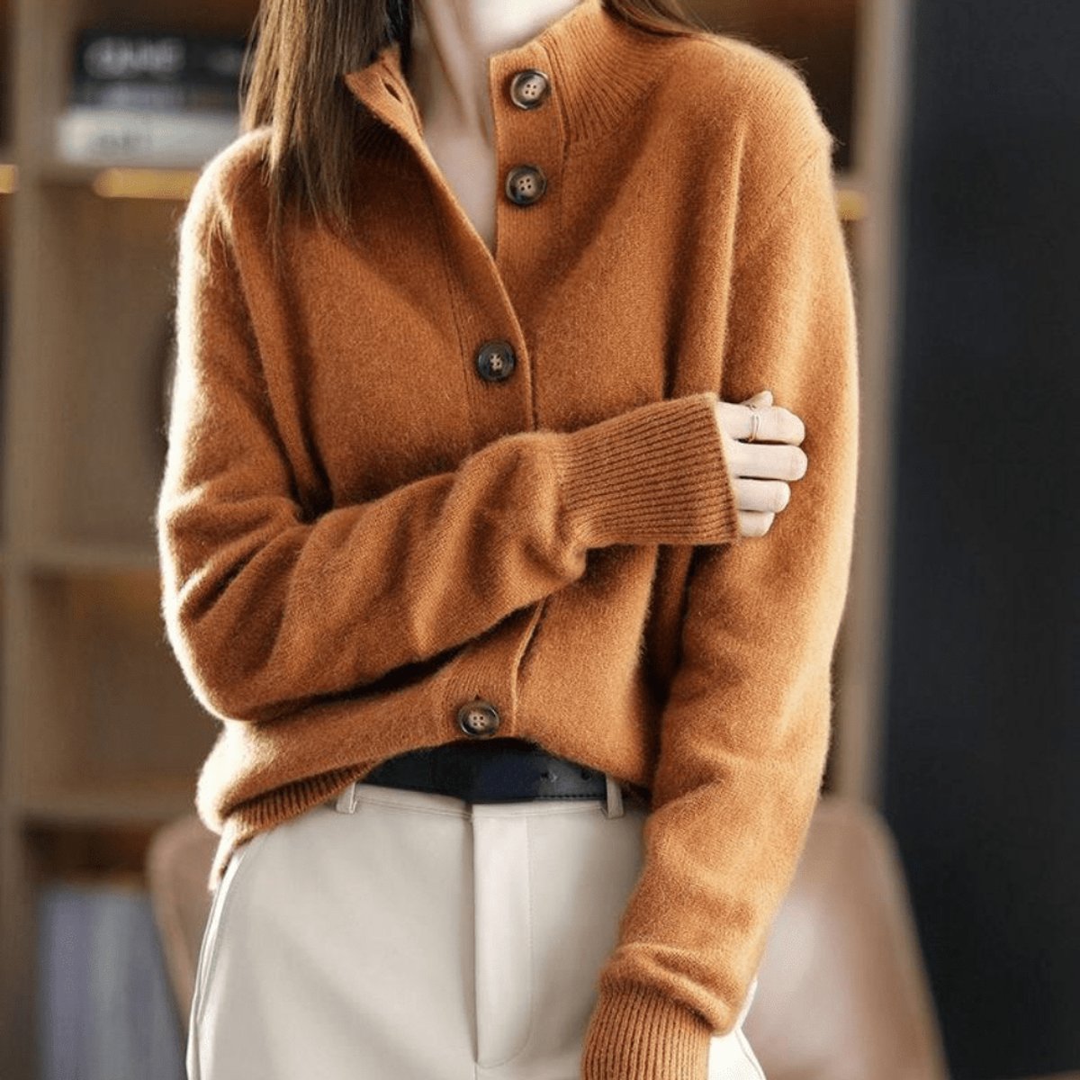 Grace | Women's Cashmere Knit Button-Up Cardigan