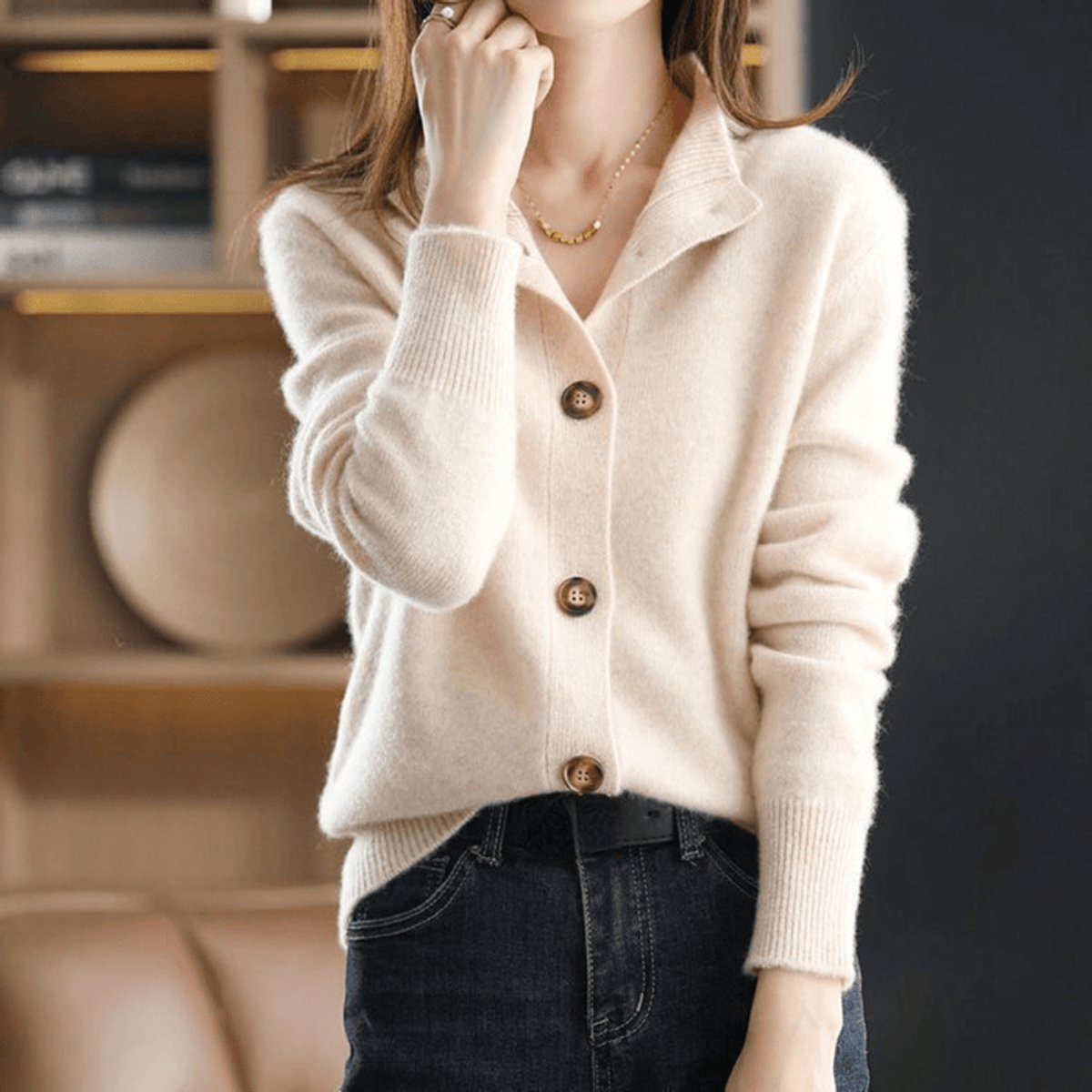 Grace | Women's Cashmere Knit Button-Up Cardigan