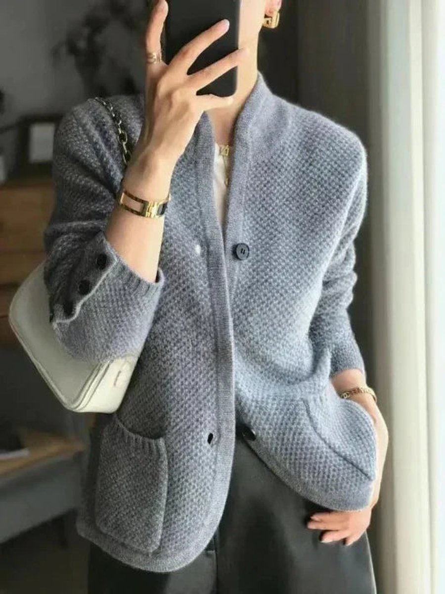 Grace | Women's Cashmere Wool Button-Up Knit Cardigan