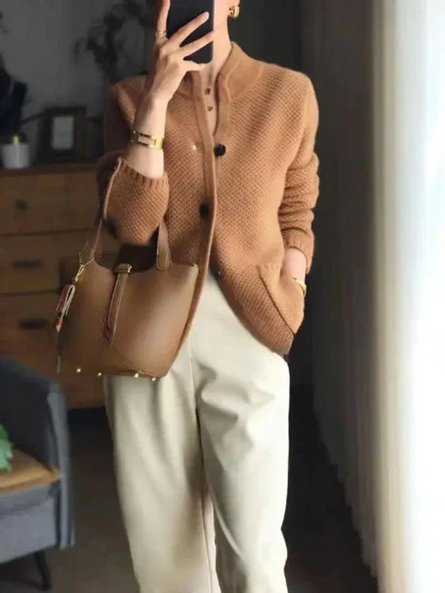 Grace | Women's Cashmere Wool Button-Up Knit Cardigan