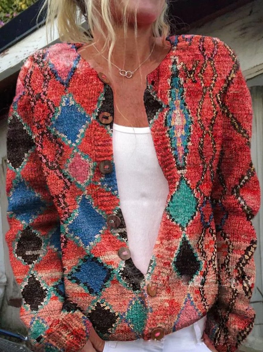 Isla | Women's Floral Embroidered Button-Up Knit Cardigan