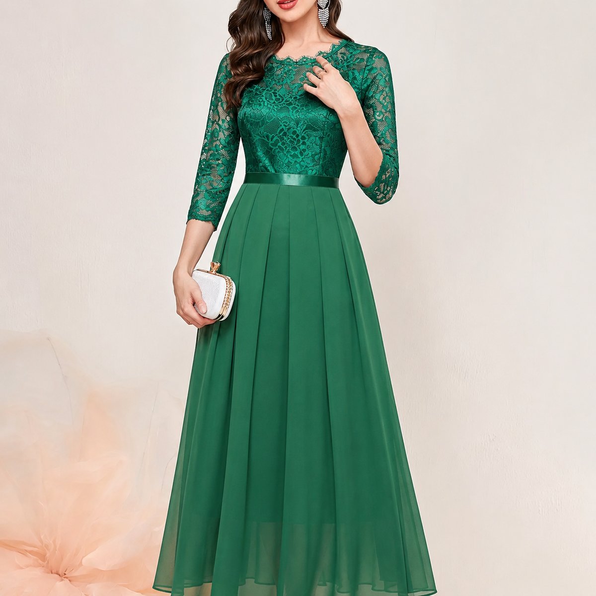 Ella | Women's Lace Bodice Maxi Formal Dress