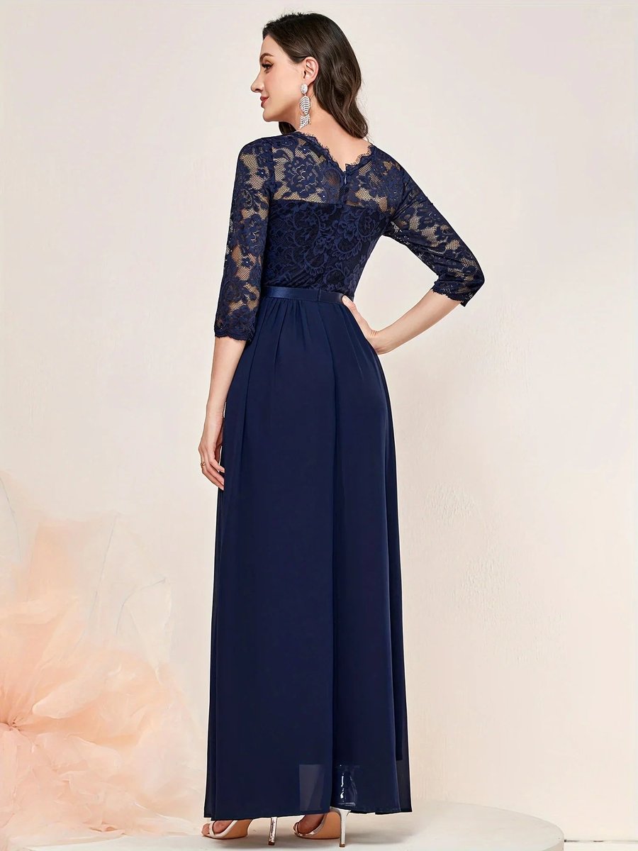 Ella | Women's Lace Bodice Maxi Formal Dress