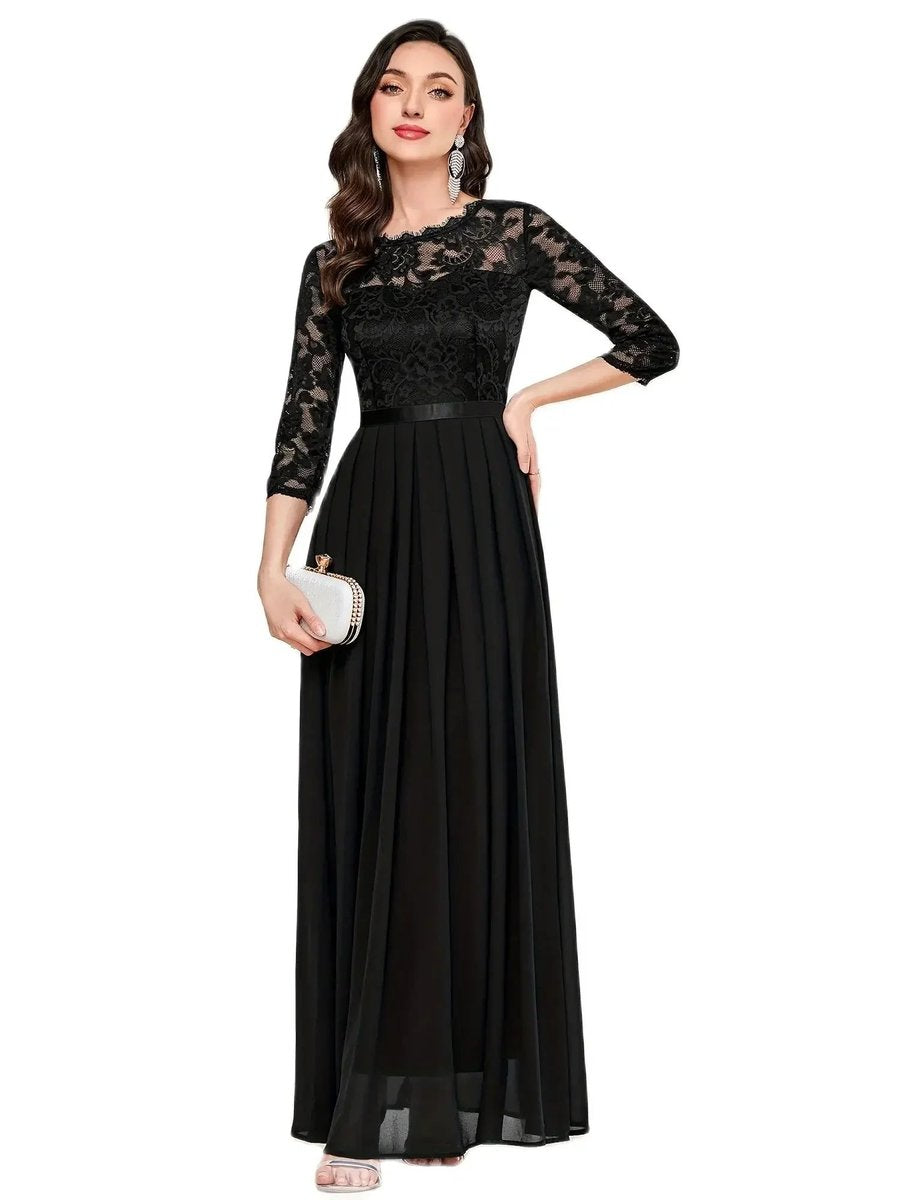 Ella | Women's Lace Bodice Maxi Formal Dress