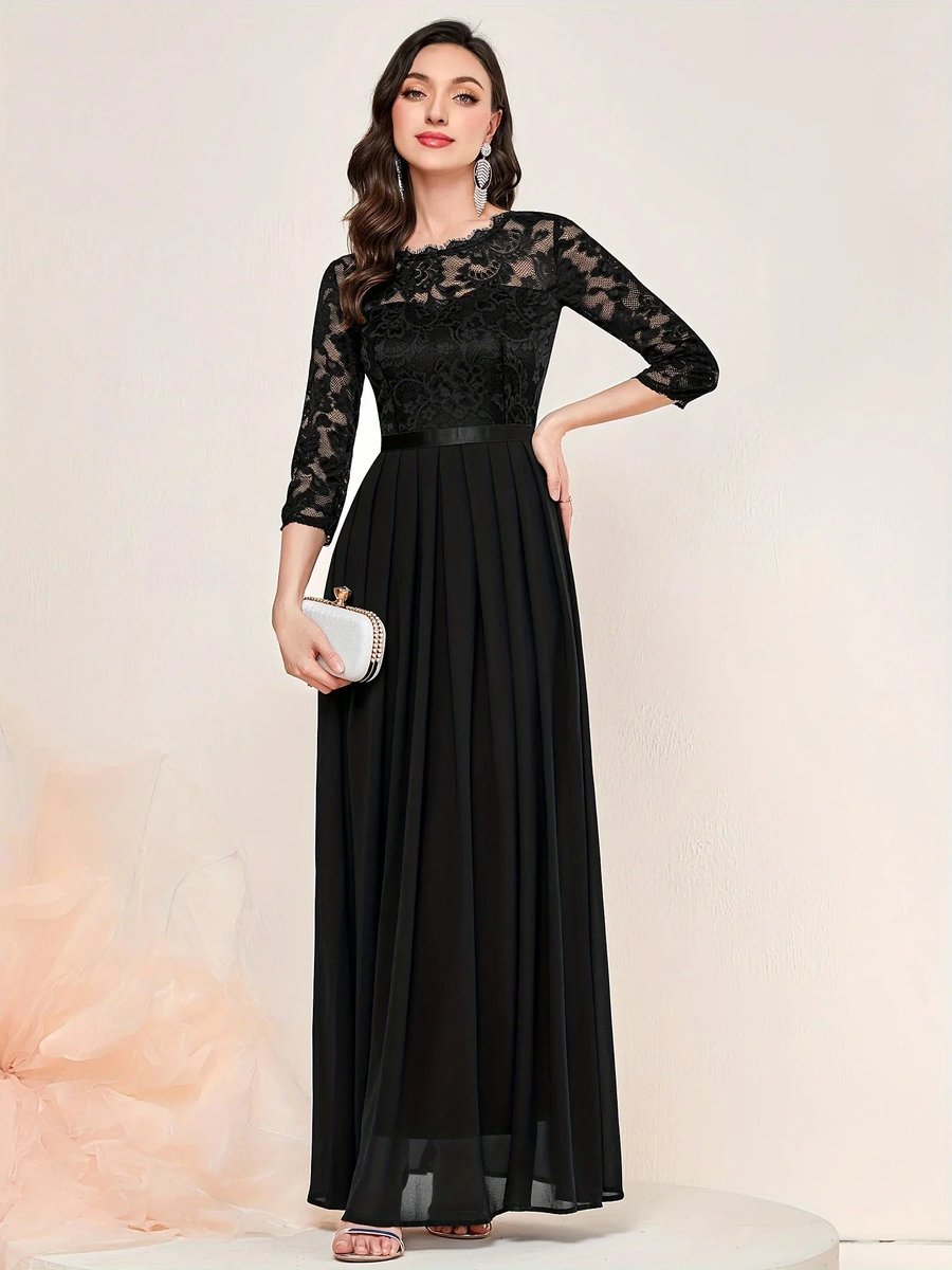 Ella | Women's Lace Bodice Maxi Formal Dress