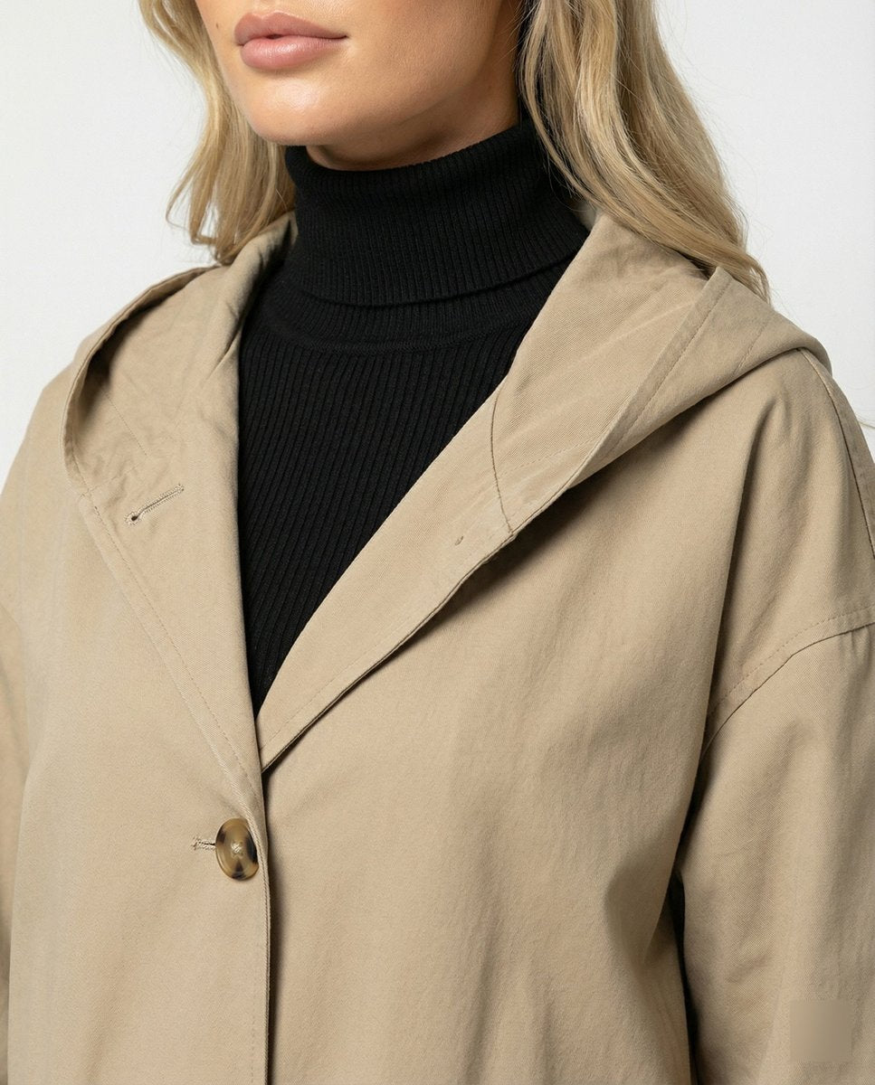 Amelia | Women's Long Waterproof Hooded Trench Coat