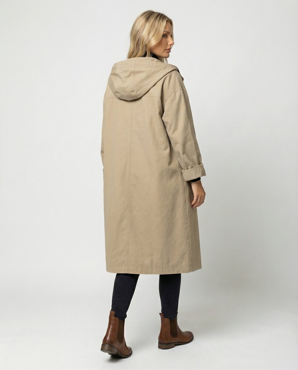 Amelia | Women's Long Waterproof Hooded Trench Coat