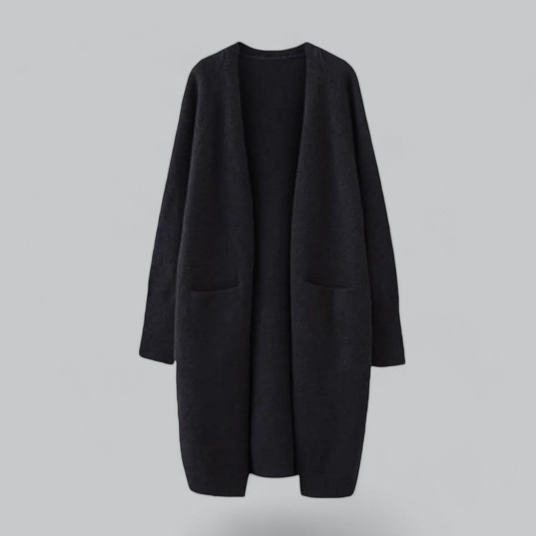 Amelia | Women's Longline Open-Front Knit Cashmere Cardigan